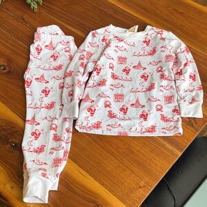 Little Bear Smocks Toile Christmas Pattern Pajamas